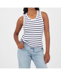 Brave Soul - Scoop Neck Striped Tank Vest Top - Lyst