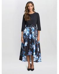 Gina Bacconi - Louise Printed High/Low Midi Dress - Lyst