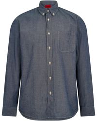 HUGO - Ermann 10 Long Sleeve Oxford Shirt - Lyst