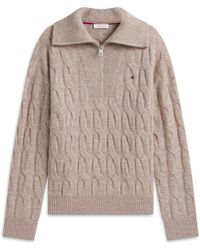 Tommy Hilfiger - Wool Cable Knit 1/4 Zip Jumper - Lyst