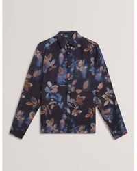 Ted Baker - Leaf Print Long-Sleeve Patterned Shirt - Lyst