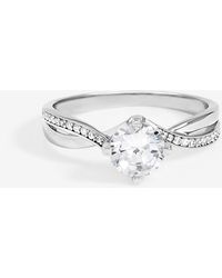 Jon Richard - Rhodium Plated Solitaire Twist Engagement Ring - Lyst