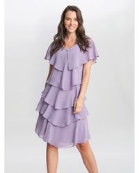 Gina Bacconi - Bella Georgette Tiered Dress - Lyst