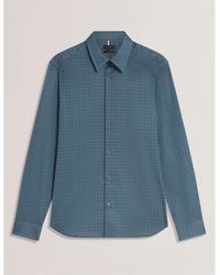 Ted Baker - Long Sleeve Geometric Patterned Shirt - Lyst