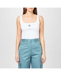 Calvin Klein - Cropped Monogram Tank Top - Lyst