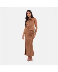 I Saw It First - Satin Bias Cut Maxi Skirt - Lyst