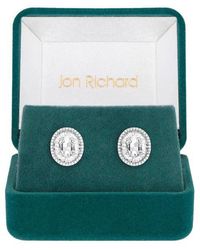 Jon Richard - Rhodium Plated Cz Statement Crystal Stud Earrings - Lyst