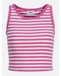 JJXX - Fallon Stripe Rib Strappy Crop Top - Lyst
