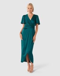 Forever New - Estelle Flutter Sleeve Midi Dress - Lyst