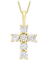 Be You - 9ct Cz Cross Necklace - Lyst