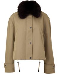 Tommy Hilfiger - Cotton Faux Fur Barn Jacket - Lyst