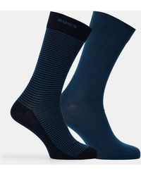 BOSS - 2 Pack Striped Socks - Lyst