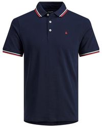 Jack & Jones - Paulos Tipped Pique Short Sleeve Polo Shirt - Lyst