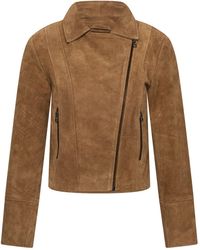 Elle - Bonnie Suede Biker Jacket - Lyst