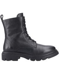 Hush Puppies - Rhea Leather Lace-Up Flat Ankle Boots - Lyst