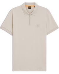 BOSS - Passerzip Short Sleeve Polo Shirt With Logo Detail - Lyst