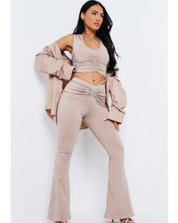 Missy Empire - Ruched Front Flared Trousers - Lyst