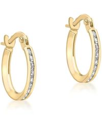 Be You - 9ct Cz Band Hoops - Lyst