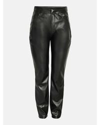 Noisy May - Faux Leather Ankle Trousers - Lyst