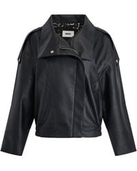 DKNY - Z18 Outerwear Funnel-Neck Faux Leather Jacket - Lyst
