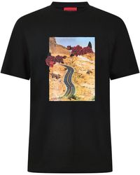 HUGO - Dikerd Graphic Cotton Short-Sleeve T-Shirt - Lyst