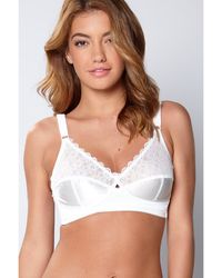 Valbonne - Non Slip Non-Wired Satin And Lace Bra - Lyst
