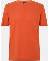 BOSS - Tiburt Bubble Structure Cotton Short Sleeve T-Shirt - Lyst
