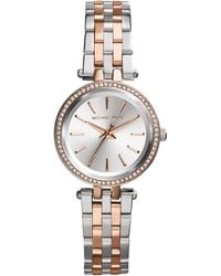 Michael Kors - Darci Mk3218 Silver Stainless-steel Quartz Watch With Brown Dial - Lyst