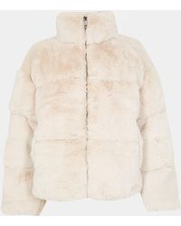 Jack Wills - Jw Fur Long Sleeve Short Puffer Jacket - Lyst