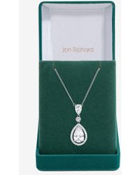 Jon Richard - Rhodium Plated Cubic Zirconia Pendant Necklace - Lyst