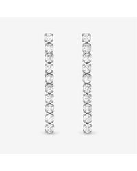 Jon Richard - Rhodium Plated Cz Round Tennis Earrings - Lyst