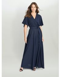 Gina Bacconi - Crissy Maxi Dress With Cape Sleeve - Lyst