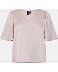 Vero Moda - Vm Lovie V-Neck Short-Sleeve Blouse - Lyst