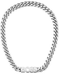 BOSS - Kassy Stainless Steel Chain Necklace - Lyst