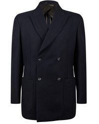Patrick Grant Studio - Bond Tailored Fit Navy Herringbone Suit Jacket - Lyst