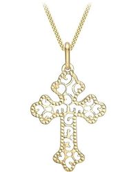 Be You - 9ct Large Filigree Cross Necklace - Lyst