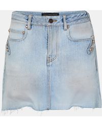 Balenciaga - Bal City Mini Denim Skirt - Lyst