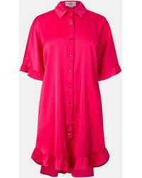 AX Paris - Frill Detail Button Front Shirt Dress - Lyst