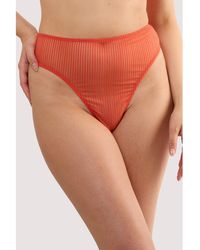 Playful Promises - Veronica Microstripe High Waist High Leg Thong - Lyst
