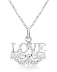 Be You - Sterling 'love' Necklace - Lyst