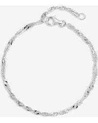 Simply Silver - Sterling 925 Polished Twist Chain Bracelet - Lyst