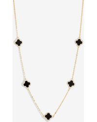 Jon Richard - Plated And Jet Station Clover Necklace - Lyst
