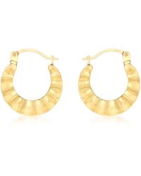 Be You - 9ct Gold Satin & Polished Hoops - Lyst
