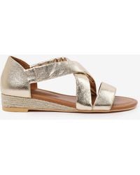 Where's That From - Wide-Fit Mettalic Hummingbird Low Wedge Shoes - Lyst