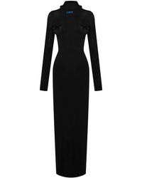 Off-White c/o Virgil Abloh - Embroidered Floral Long Sleeve Maxi Dress - Lyst