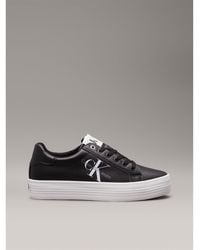 Calvin Klein - Jeans Leather Platform Trainers - Lyst