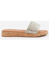 Where's That From - Clear Diamante Nude Ember Wide-Fit Flatform Slider - Lyst