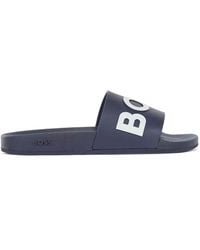 BOSS - Bay Logo Sliders, Branding Strap Sandals - Lyst