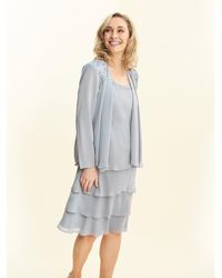 Gina Bacconi - Camira Lace Shoulder Tier Jacket Dress - Lyst