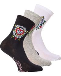 Ed Hardy - 3 Pack Dress Crew Socks - Lyst